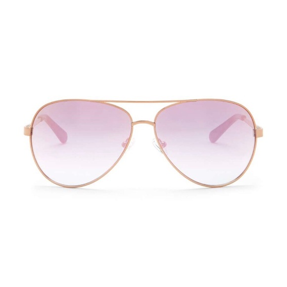 Vince Camuto Pink Rose Gold Aviator Sunglasses - Picture 2 of 3